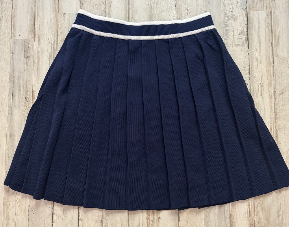 Cider Navy Blue Pleated School Girl Skirt Knit sz S NWT